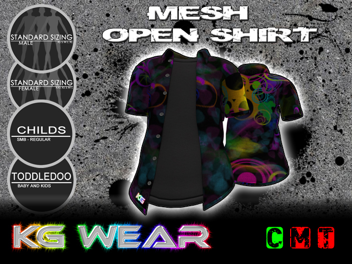 KG Neon Swirl Open Shirts