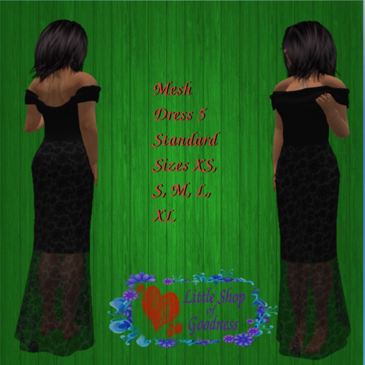 Off Shoulder Black Dress With Long Lace Skirt Mesh DEMO