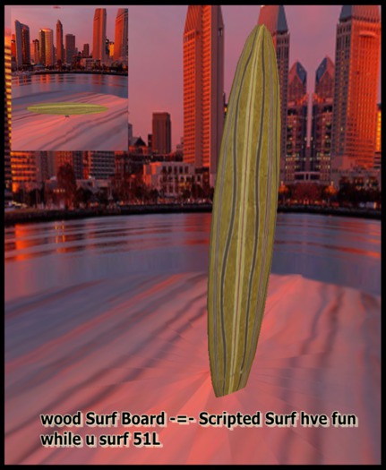 wood Surf Board Scripted Surf(clik and surf)_ⓓⓔⓐⓛ_