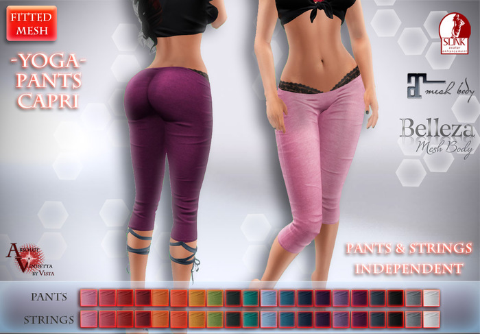 Absolut Vendetta -@Yoga Pants capri*FAT PACK