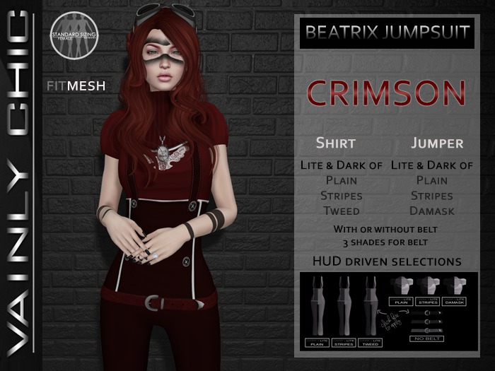 Vainly Chic - Beatrix Jumpsuit Crimson