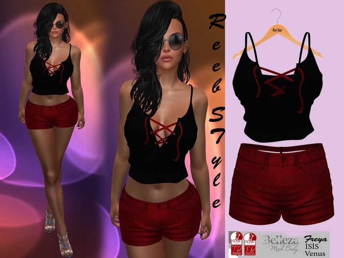 379-Reeb sTyle Nehir Red-Black Outfit