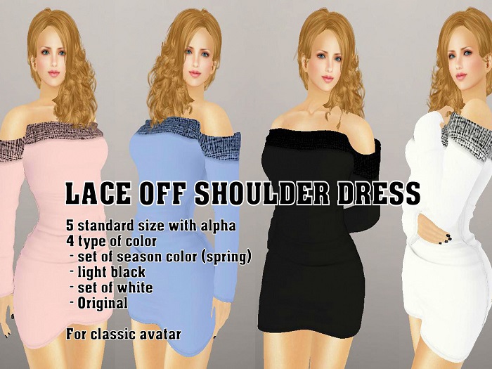 Off Shoulder Dress (Lace- Color Changer)