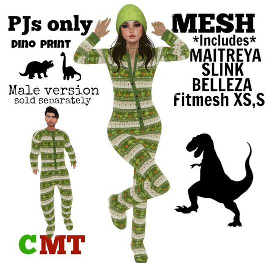 PJs DINO heart onesie Maitreya, Slink, Belleza & FITMESH