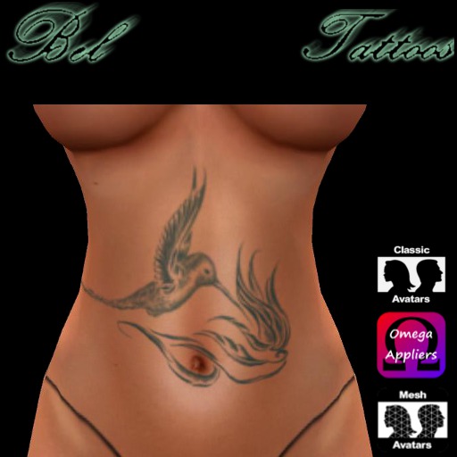 TATTOO NOMBRIL COLIBRI AVEC FLEUR AUTOUR NOMBRIL 2016