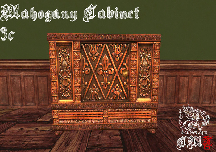 Mahogany Cabinet 3C - Scripted Doors
