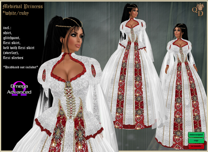 Medieval Princess (white/ruby) 