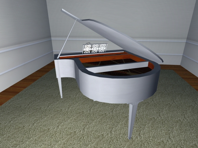 Baby Grand Piano II (White)