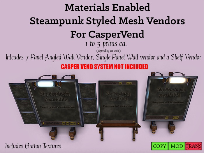 Materials Enabled Steampunk Vendor Frames For CasperVend