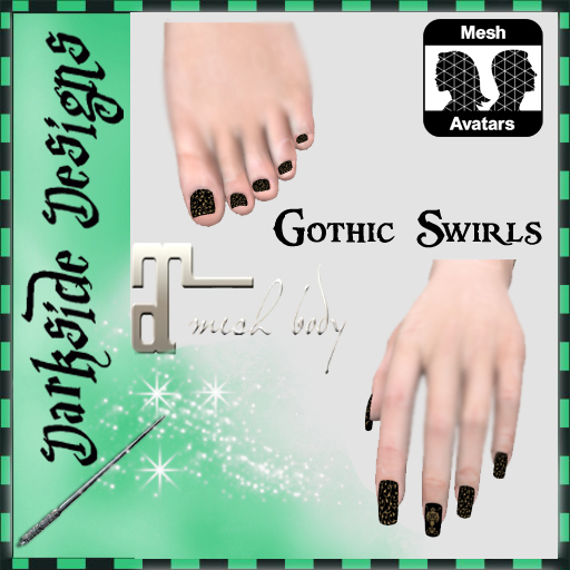 Maitreya Gothic Swirls Nails