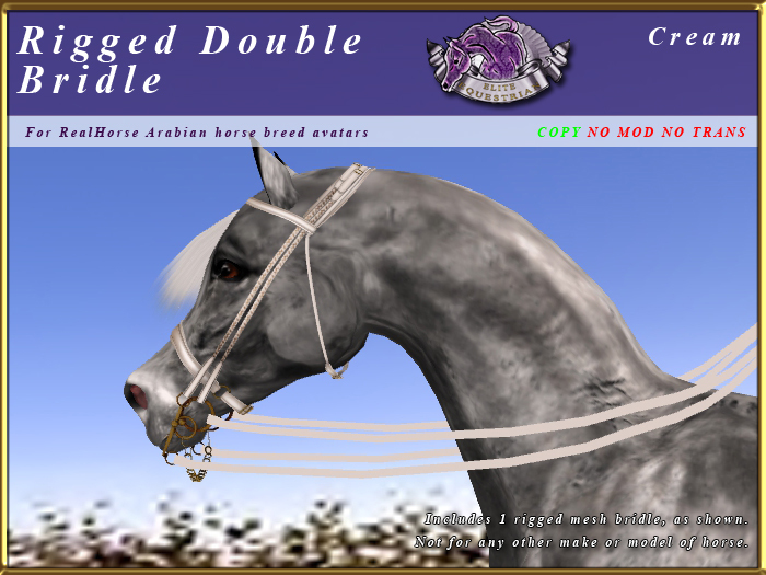 *E* Rigged Double Bridle  [BOXED] RHAB Cream