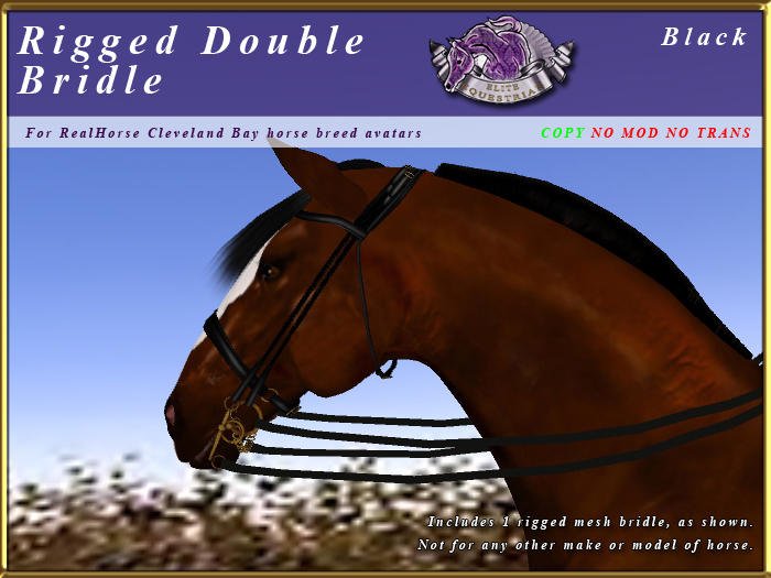 *E* Rigged Double Bridle  [BOXED] RHCB Black