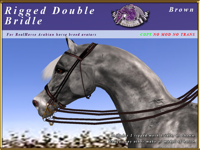 *E* Rigged Double Bridle [BOXED] RHAB Brown