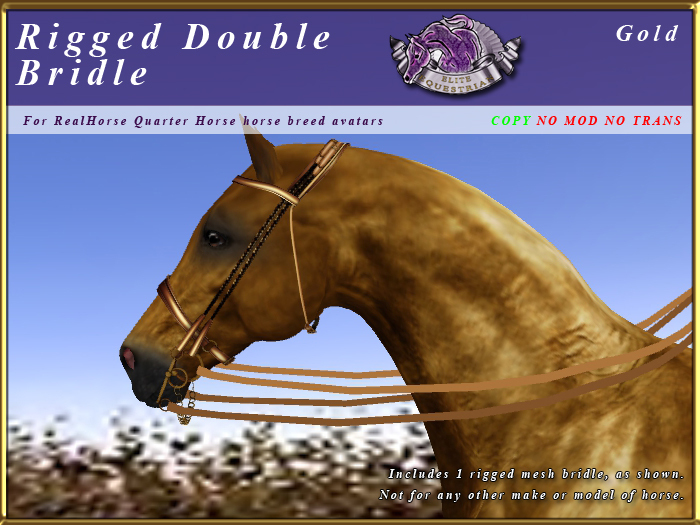 *E* Rigged Double Bridle  [BOXED] RHQH Gold