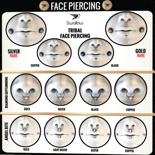 ^^Swallow^^ Diamond Septumring Black