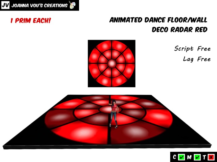 ::JV::Animated Dance Floor/Wall Deco Radar Red