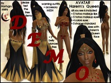 DEMO free AVATAR Harem's Queen ebony skin,mesh rigged hair,mesh sexy outfit unwrap gif,mesh jewellery,veil flexi,mesh