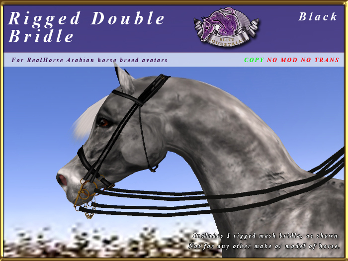 *E* Rigged Double Bridle  [BOXED] RHAB Black