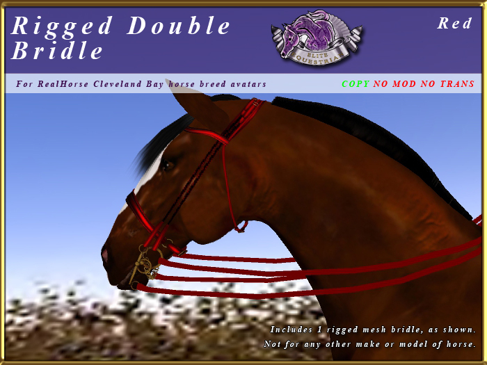 *E* Rigged Double Bridle  [BOXED] RHCB Red