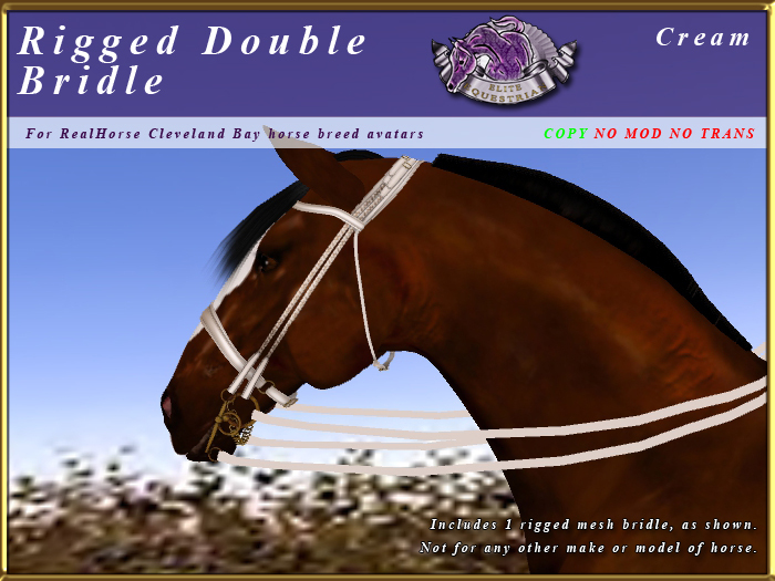 *E* Rigged Double Bridle  [BOXED] RHCB Cream