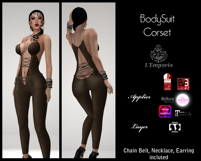 L'Emporio ::*Bodysuit Corset*:: Cafee _With Applier_