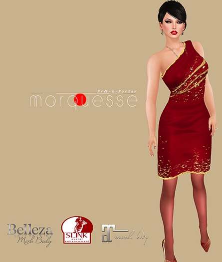 [Marquesse] Goldy Dress Red