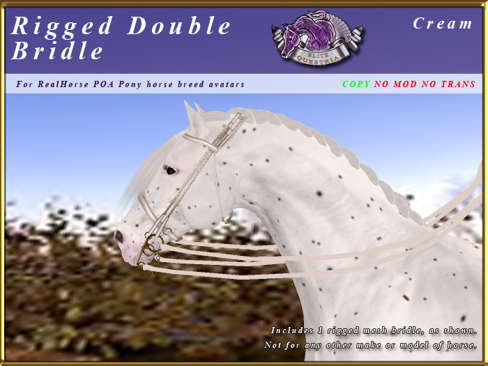 *E* Rigged Double Bridle  [BOXED] RHPOA Pony Cream