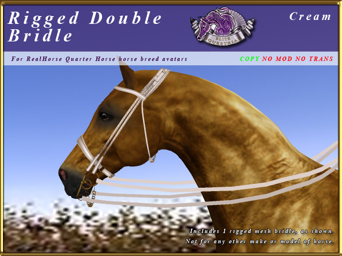 *E* Rigged Double Bridle  [BOXED] RHQH Cream