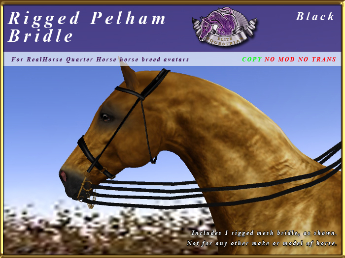 *E* Rigged Pelham Bridle  [BOXED] RHQH Black