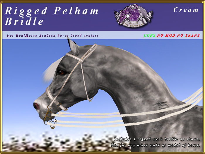 *E* Rigged Pelham Bridle [BOXED] RHAB Cream