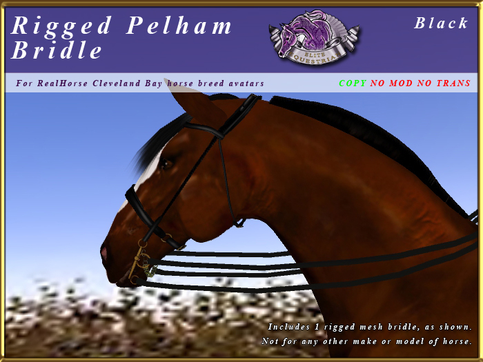 *E* Rigged Pelham Bridle  [BOXED] RHCB Black