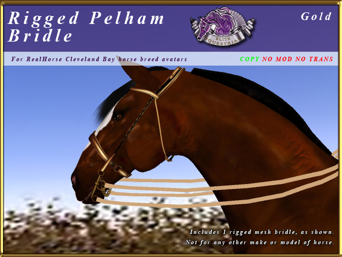 *E* Rigged Pelham Bridle [BOXED] RHCB Gold