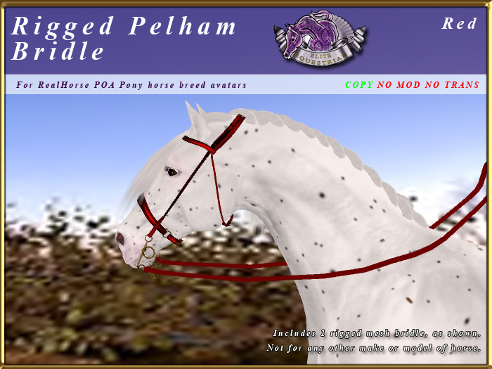 *E* Rigged Pelham Bridle  [BOXED] RHPOA Pony Red