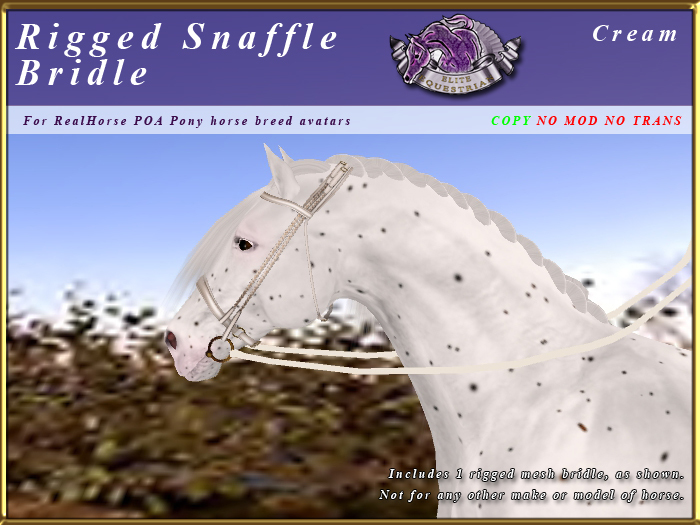 *E* Rigged Snaffle Bridle  [BOXED] RHPOA Pony Cream