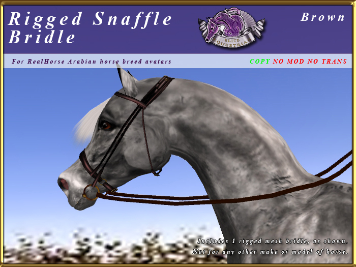 *E* Rigged Snaffle Bridle  [BOXED] RHAB Brown