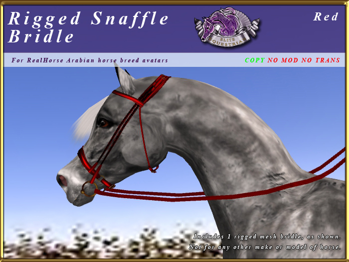 *E* Rigged Snaffle Bridle  [BOXED] RHAB Red