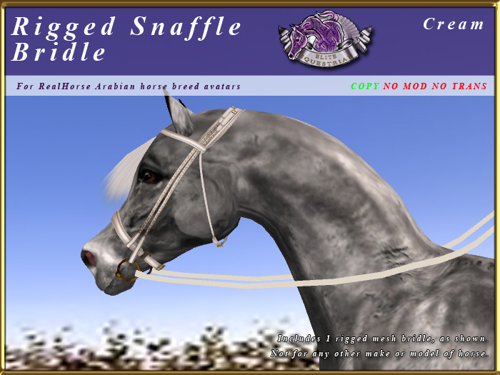 *E* Rigged Snaffle Bridle  [BOXED] RHAB Cream