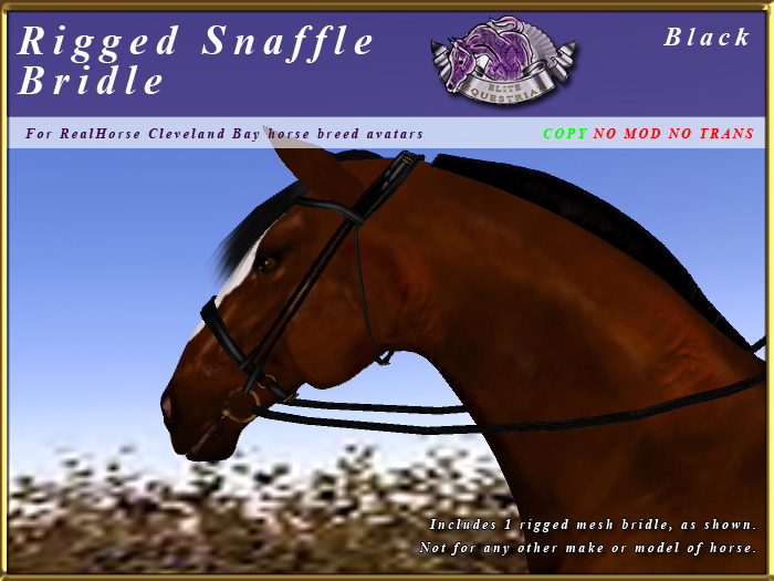 *E* Rigged Snaffle Bridle  [BOXED] RHCB Black