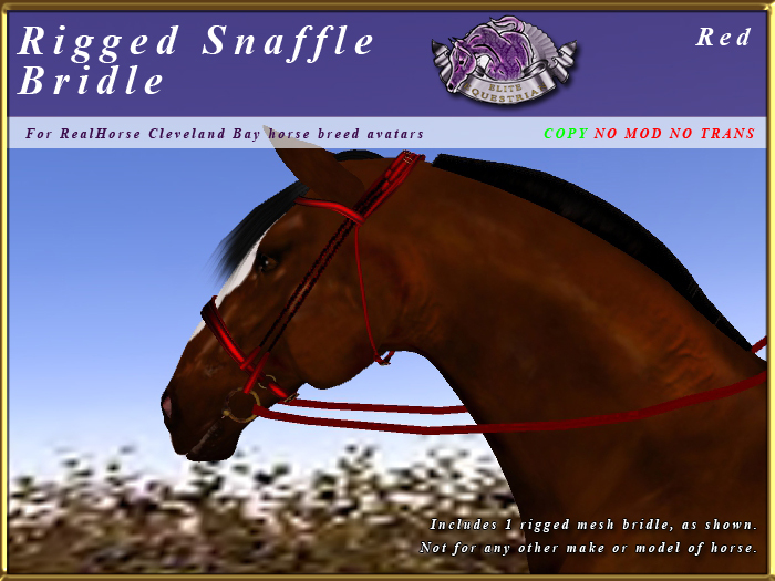 *E* Rigged Snaffle Bridle  [BOXED] RHCB Red