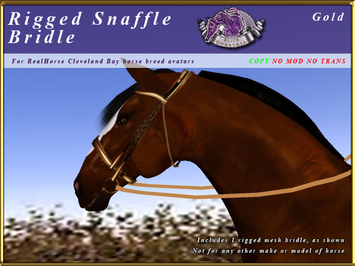*E* Rigged Snaffle Bridle  [BOXED] RHCB Gold