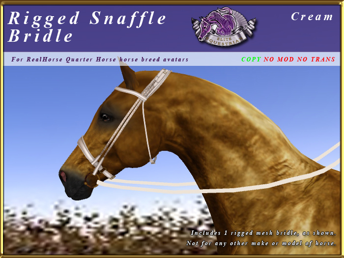 *E* Rigged Snaffle Bridle  [BOXED] RHQH Cream