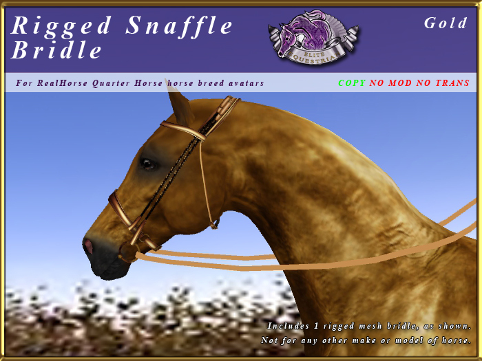 *E* Rigged Snaffle Bridle [BOXED] RHQH Gold