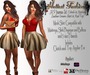 Ivanna set leather skirt cream and red top