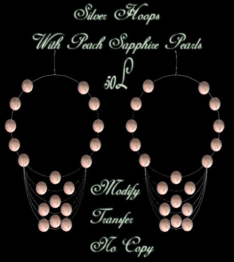 Silver Ear Rings with Peach Sapphire Pearls