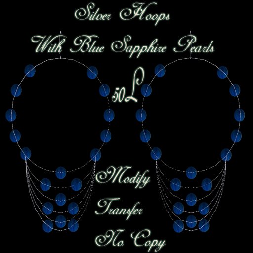 Silver Ear Ring with Blue Sapphire Pearls