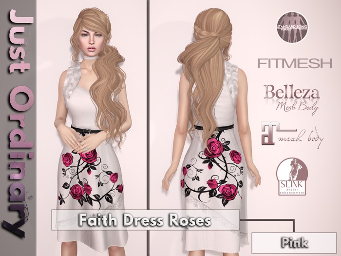 Faith Dress Roses Pink