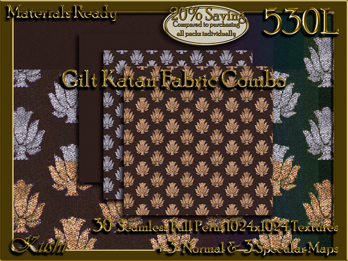 Gilt Katan COMBO Fabric Seamless Textures