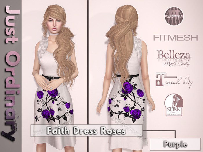 Faith Dress Roses Purple