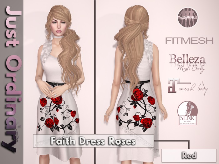 Faith Dress Roses Red