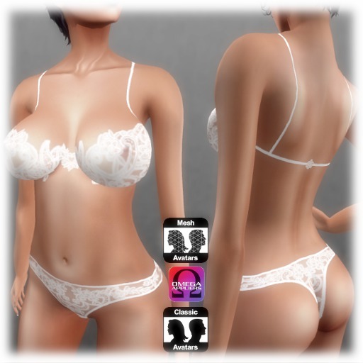 set lace lingerie white